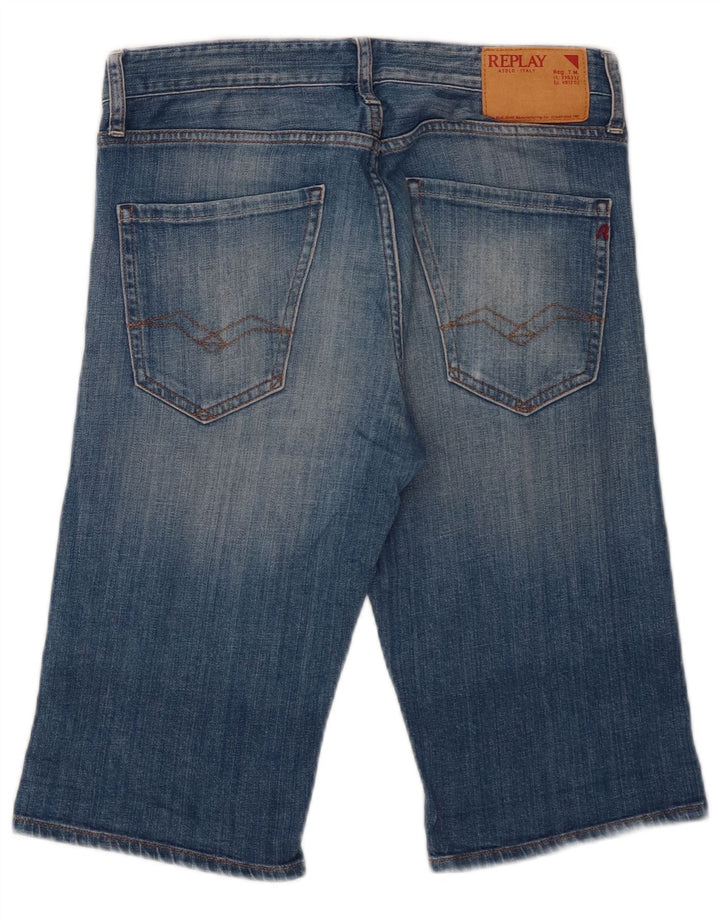 Replay Shorts De Mezclilla Hombre W30 Algodón Azul Medio