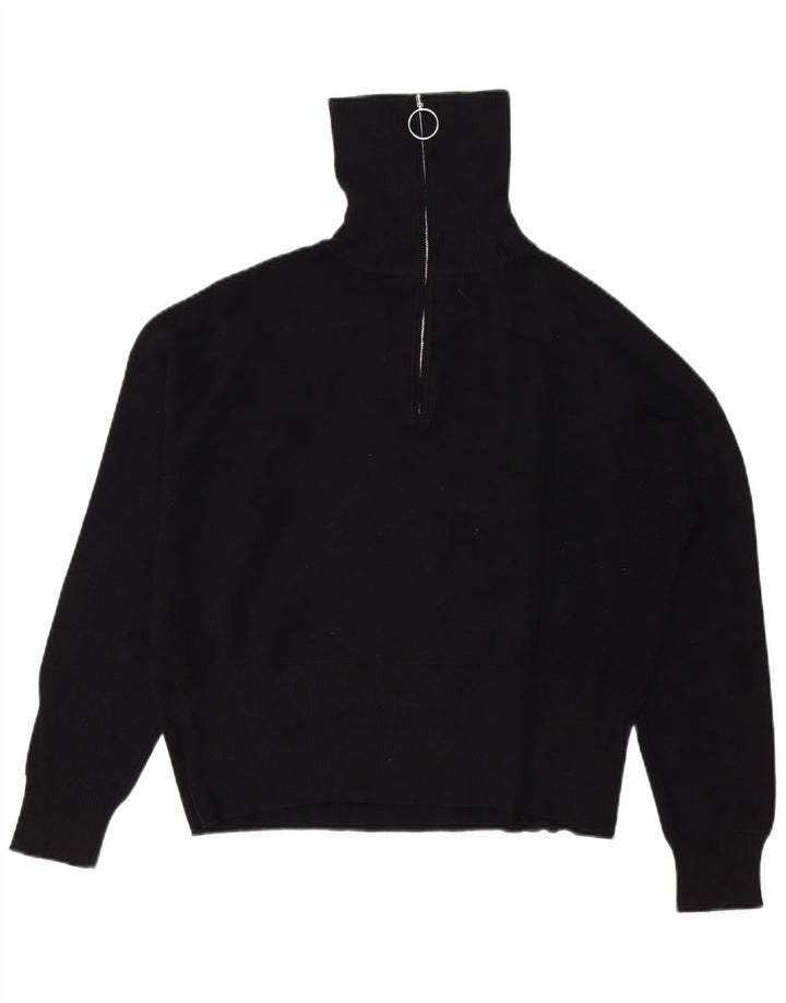 JACK WILLS Suéter extragrande con cuello y cremallera para mujer UK 40 Grande Negro