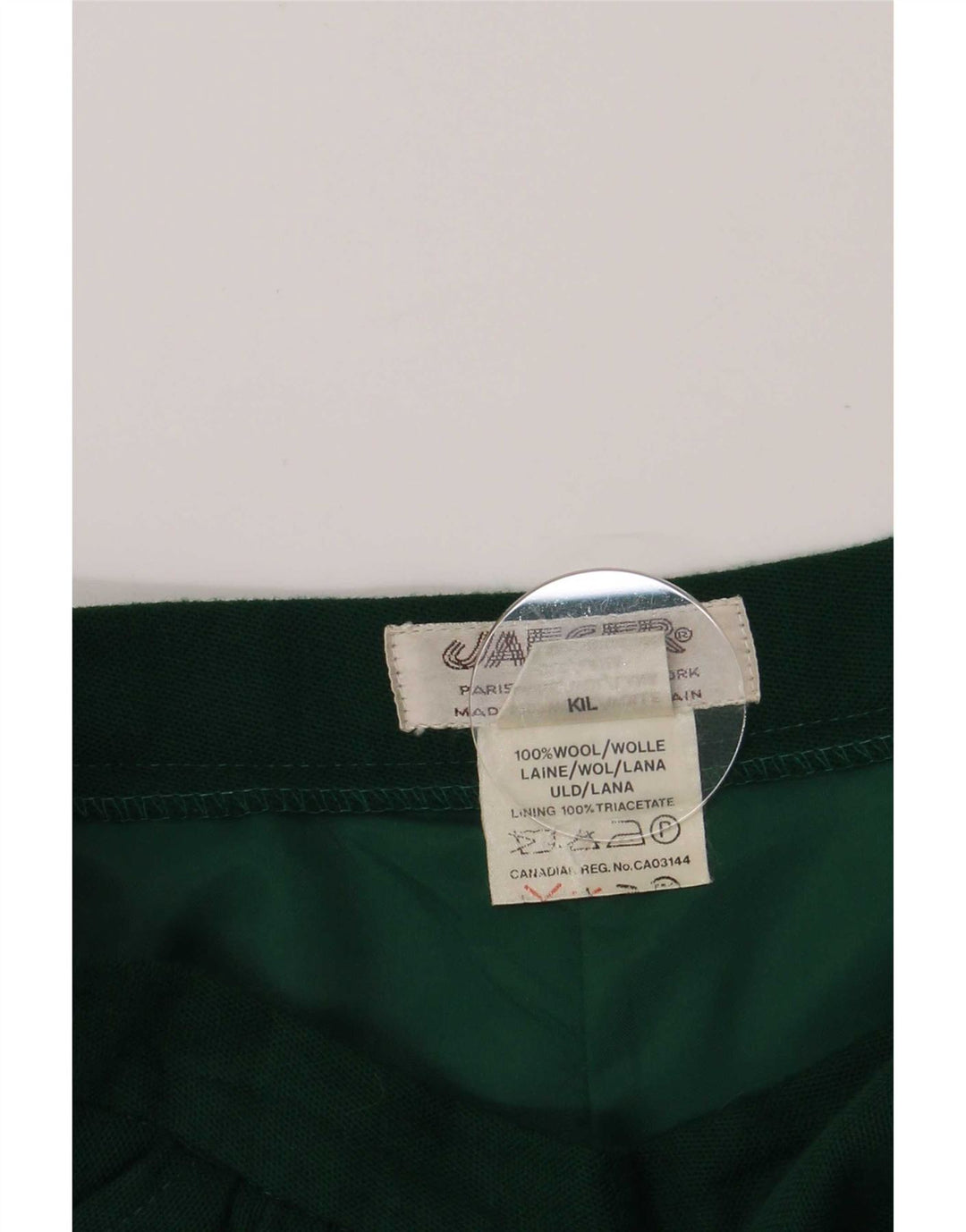 Jaeger Falda acampanada para mujer UK 14 Medium W26 Lana verde