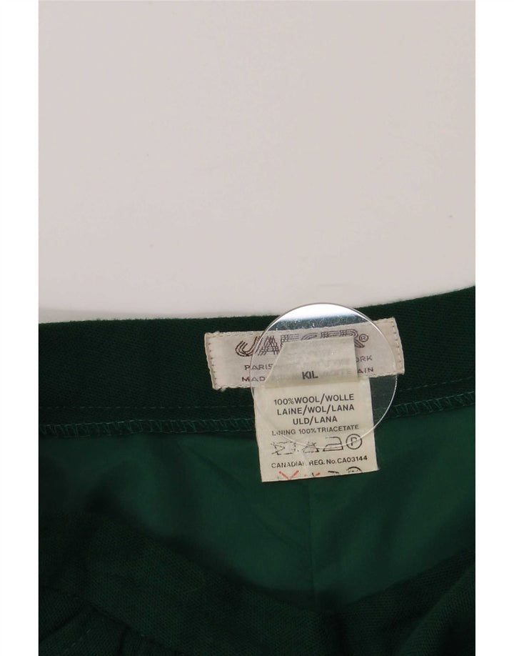 Jaeger Falda acampanada para mujer UK 14 Medium W26 Lana verde