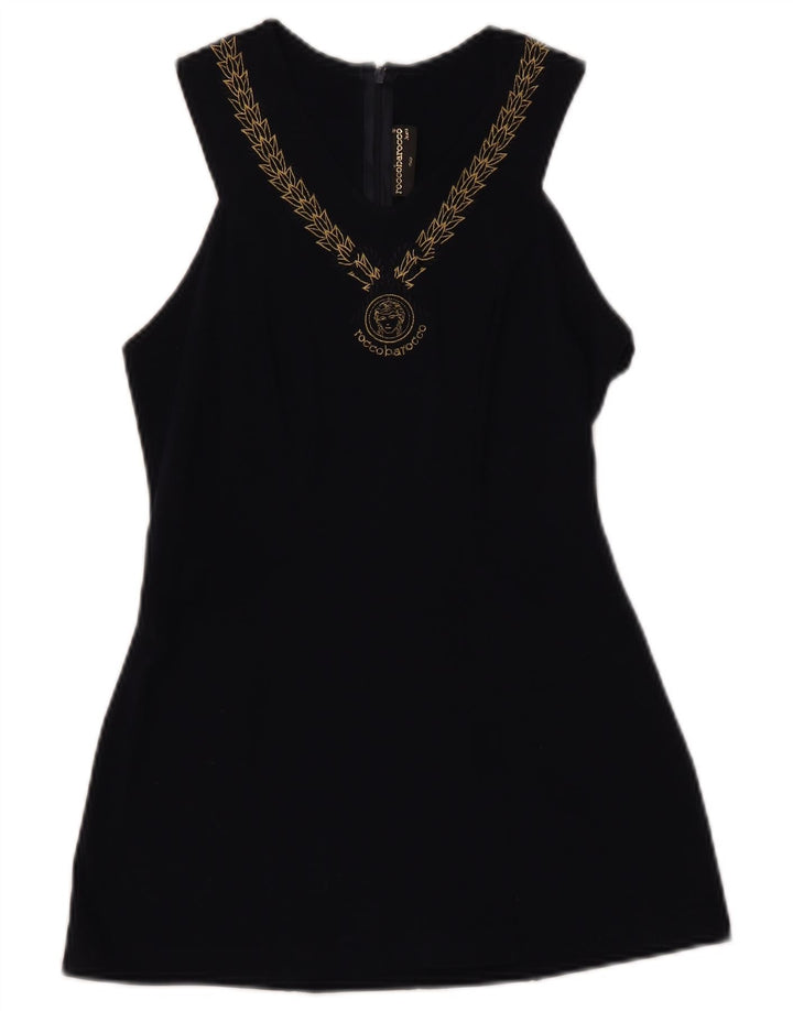 ROCCOBAROCCO Blusa sin mangas para mujer IT 44 Medio Azul marino Floral