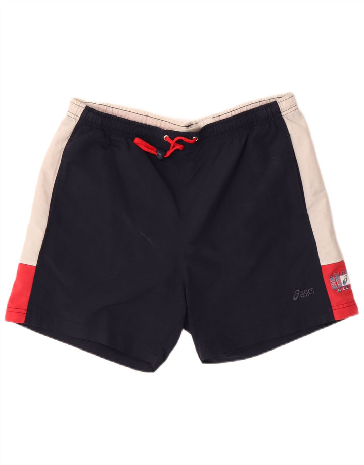 Asics - Bañador para hombre con gráfico, talla grande, color azul marino, poliamida