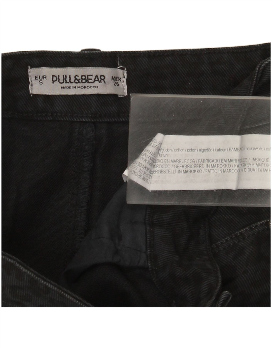 Falda Vaquera Mujer Pull & Bear Small W26 Algodón Estampado Animal Negro