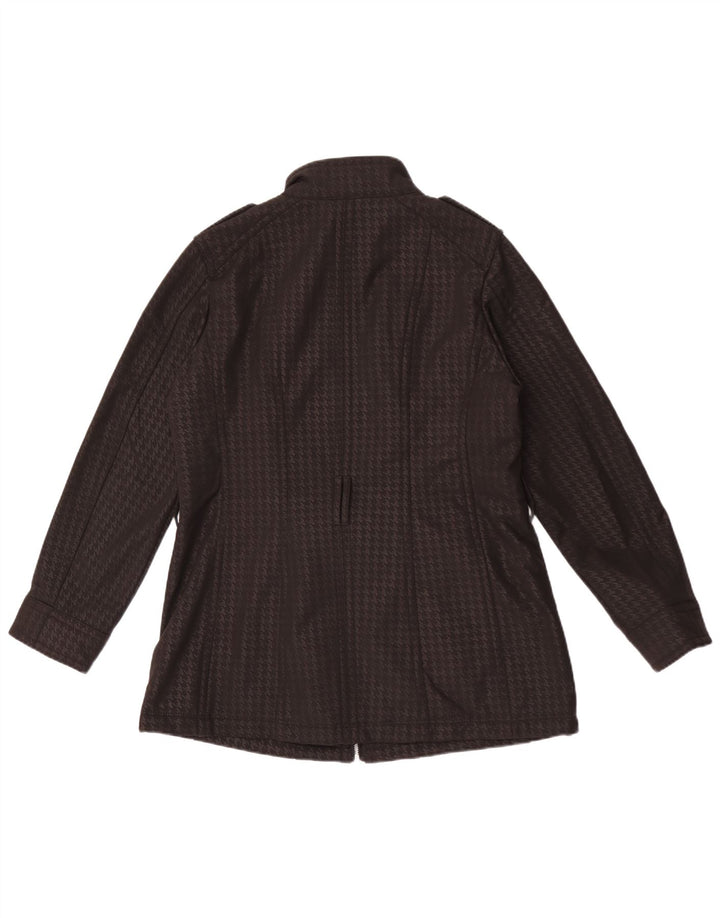 Michael Kors Chaqueta militar para mujer UK 40 Grande Poliéster de pata de gallo negro