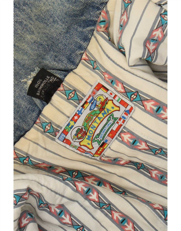 MONTANA Chaqueta vaquera extragrande para mujer UK 40 XL Algodón azul