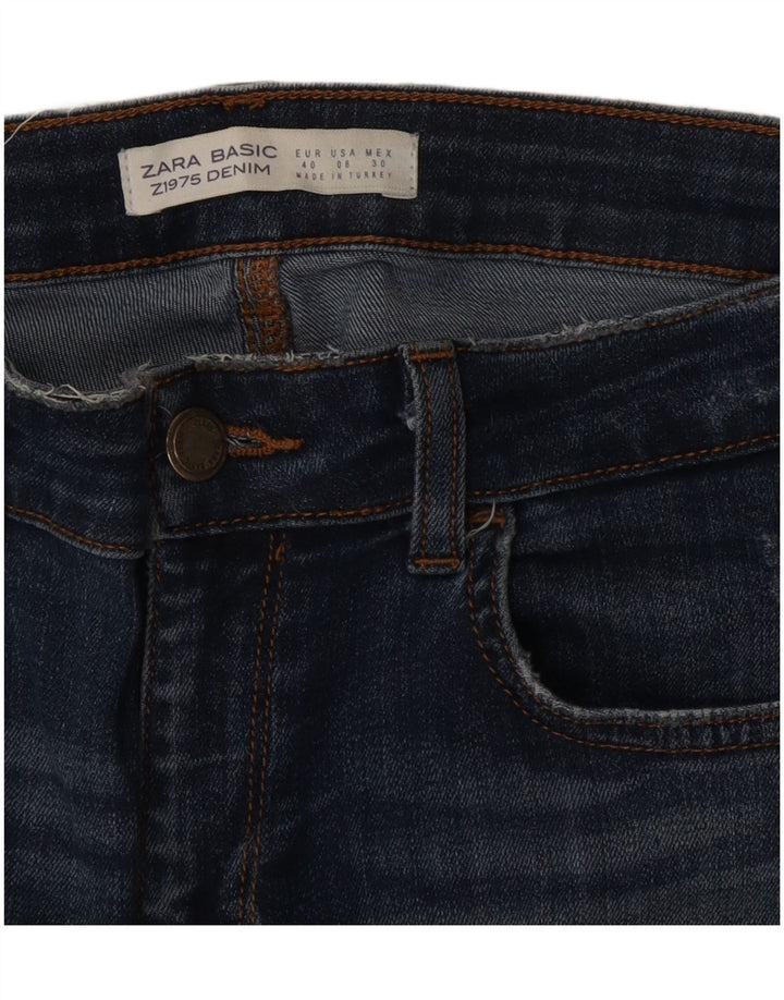 Zara Jeans Ajustados Desgastados para Mujer EU 40 Medium W30 L29 Azul