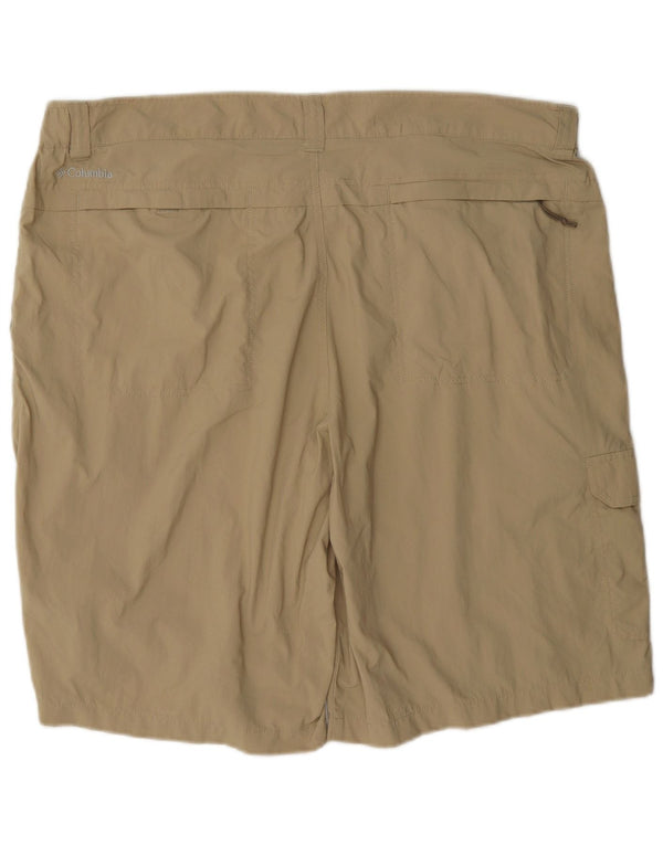 Columbia Pantalones cortos cargo Omni-Shade para hombre W40 XL Nylon beige