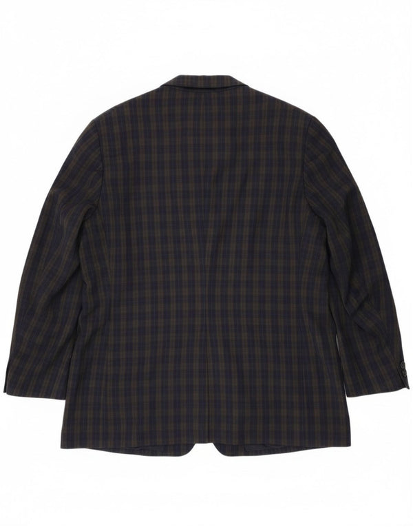 Burberrys Chaqueta tipo blazer de 2 botones para hombre UK 46 3XL Lana virgen a cuadros azul marino