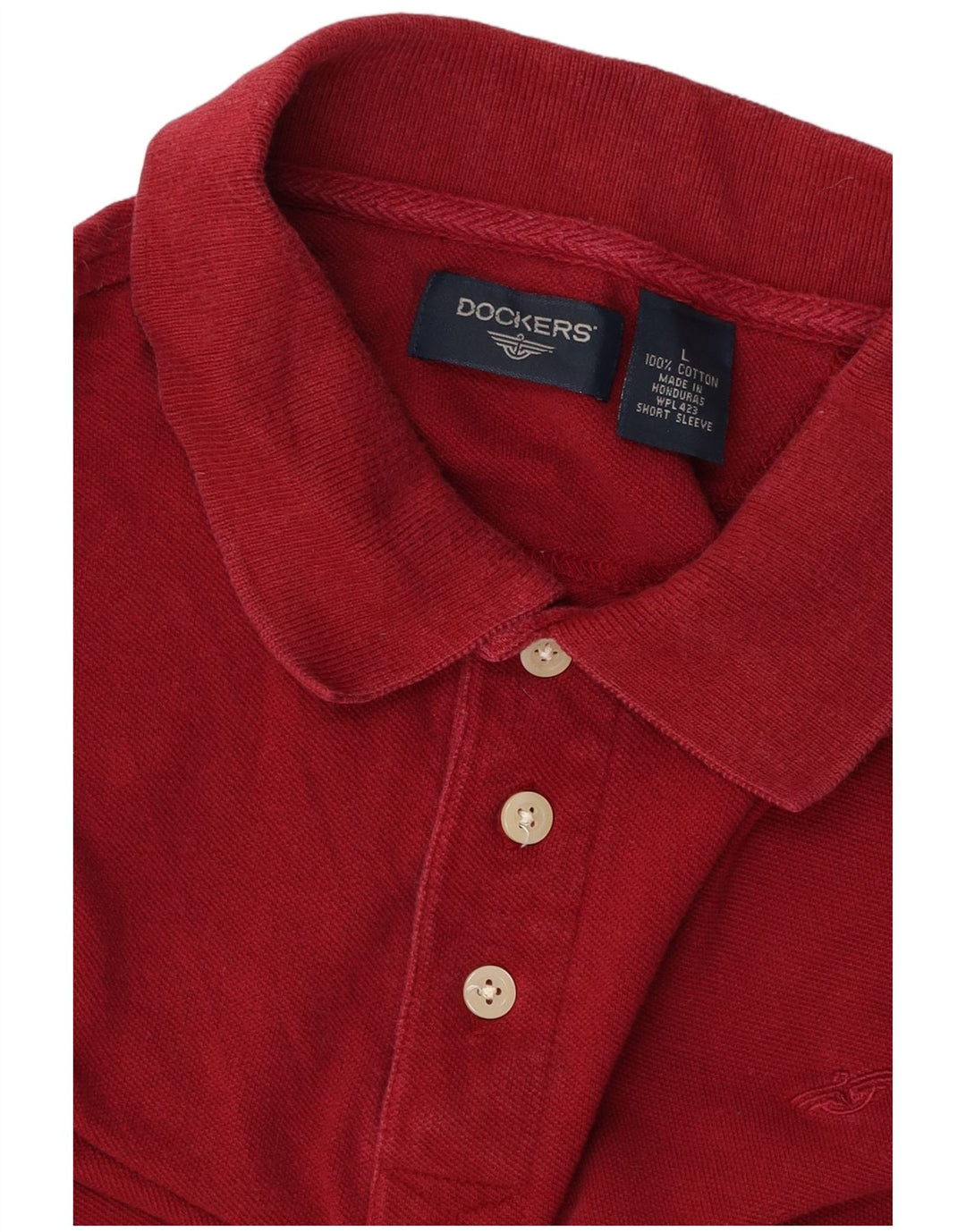 DOCKERS Polo para hombre grande de algodón burdeos