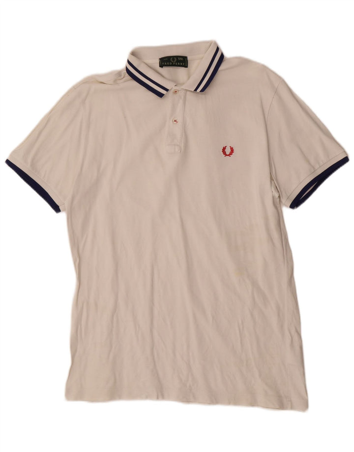 Fred Perry Polo Para Hombre 2XL Algodón A Rayas Blanco