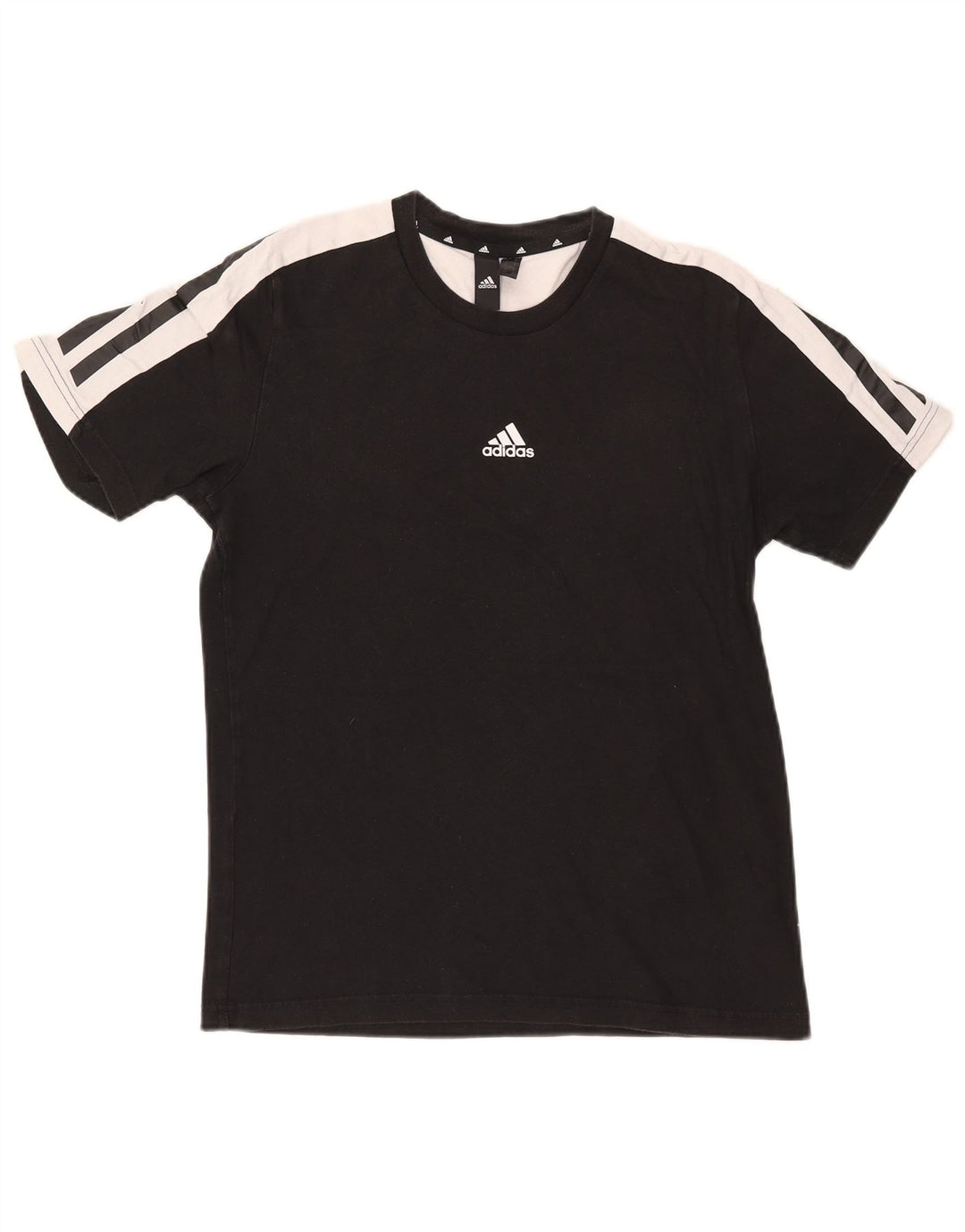 Adidas Hombre Camiseta Top Small Negro Colorblock Algodón