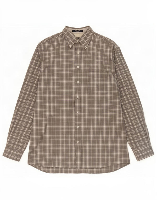 Gant Camisa Regular Fit De Franela XL De Algodón A Cuadros Gris Hombre