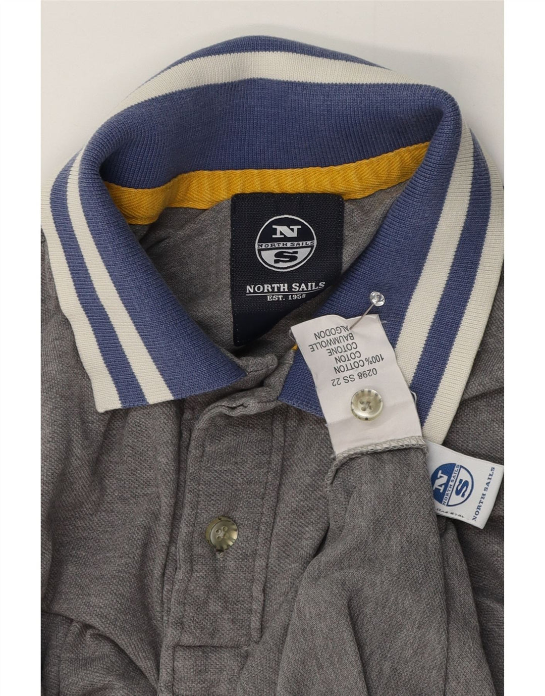 North Sails Polo De Rugby Para Hombre Pequeño Algodón Gris
