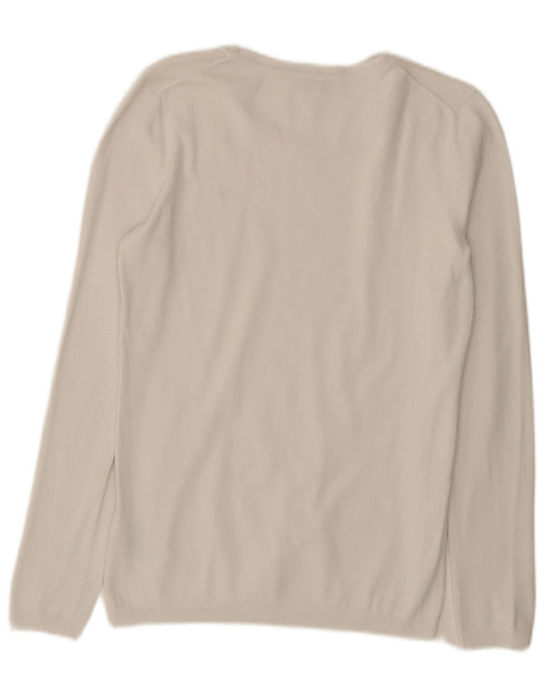 Tommy Hilfiger Suéter con Cuello Barco para Mujer UK 10 Small White Cotton