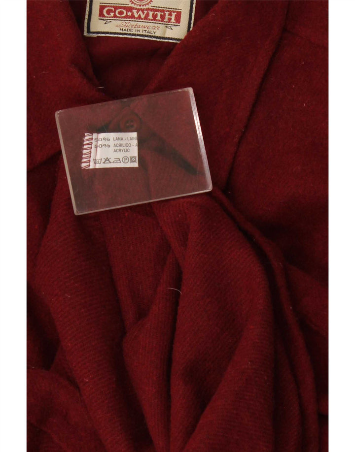 Camisa de punto vintage para hombre XL lana burdeos