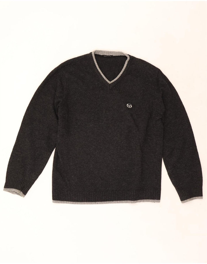 Sergio Tacchini Jersey Hombre Cuello Pico XL Lana Gris