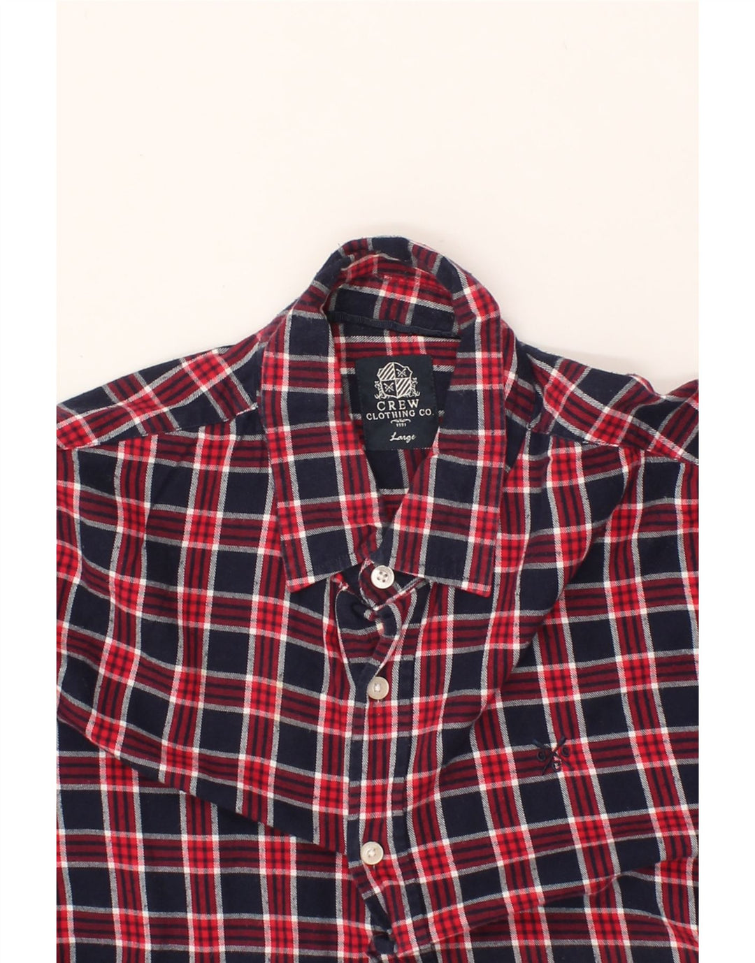J. CREW Mens Flannel Shirt Large Red Check Cotton Vintage J. Crew and Second-Hand J. Crew from Messina Hembry 
