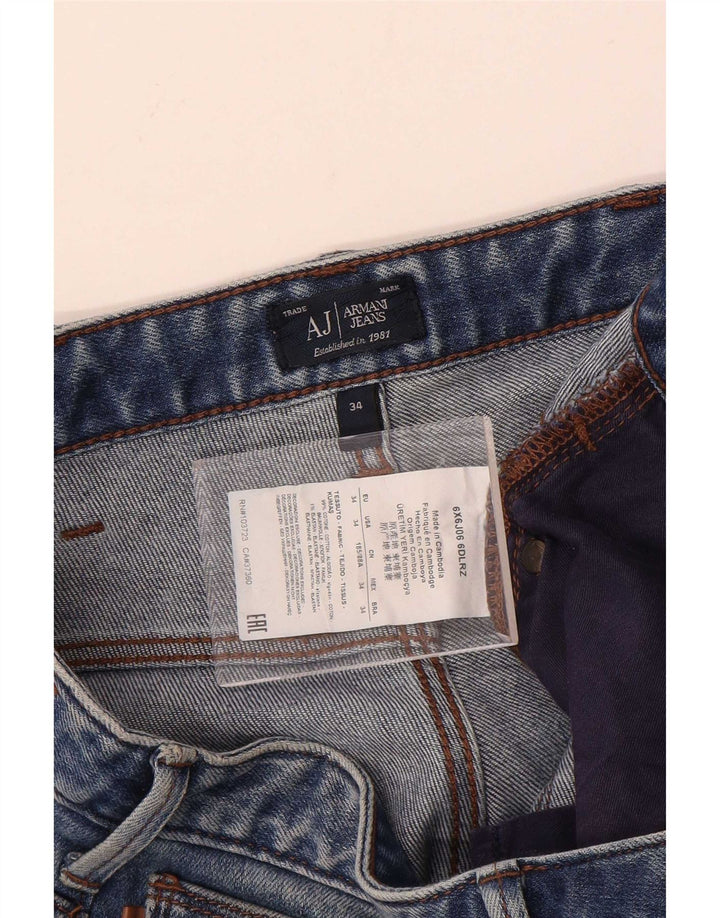 Vaqueros Armani Hombre Slim W34 L34 Algodón Azul