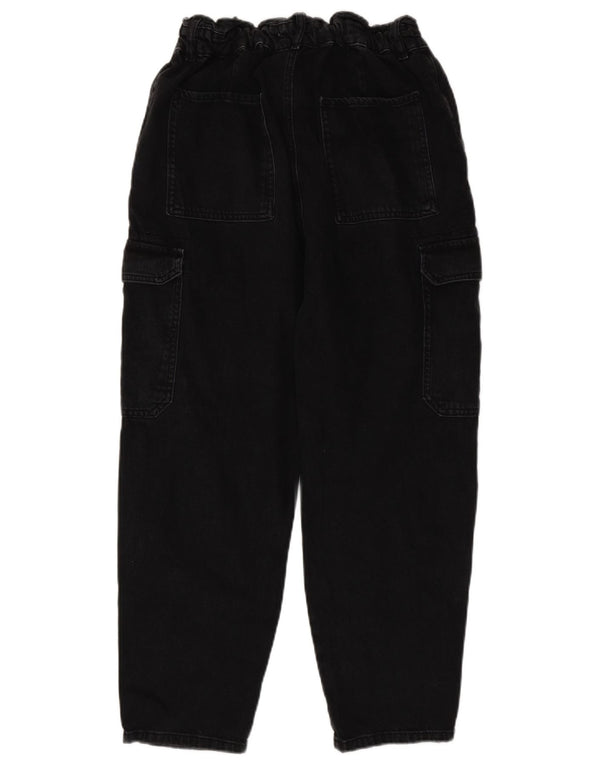 Zara Vaqueros Sueltos Cargo De Tiro Alto Para Mujer EU 40 Medium W30 L24 Negro
