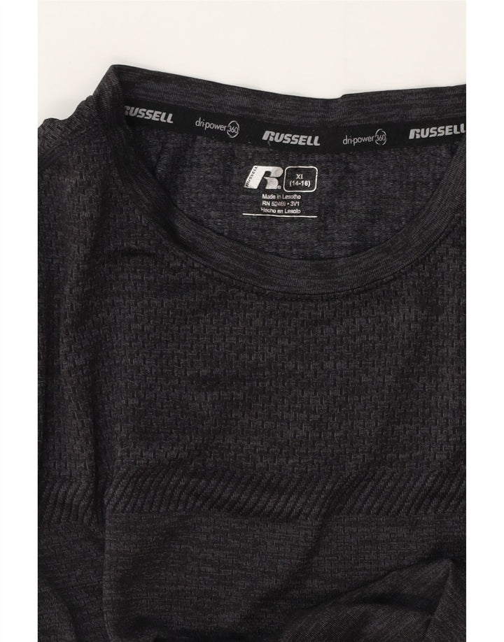 RUSSELL ATHLETIC Camiseta Dri-Power para niño 14-15 años XL Gris Moteado