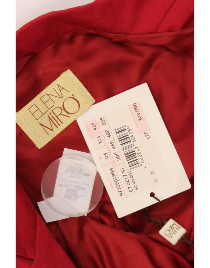 ELENA MIRO Chaqueta blazer extragrande de manga corta para mujer IT 44 Rojo medio
