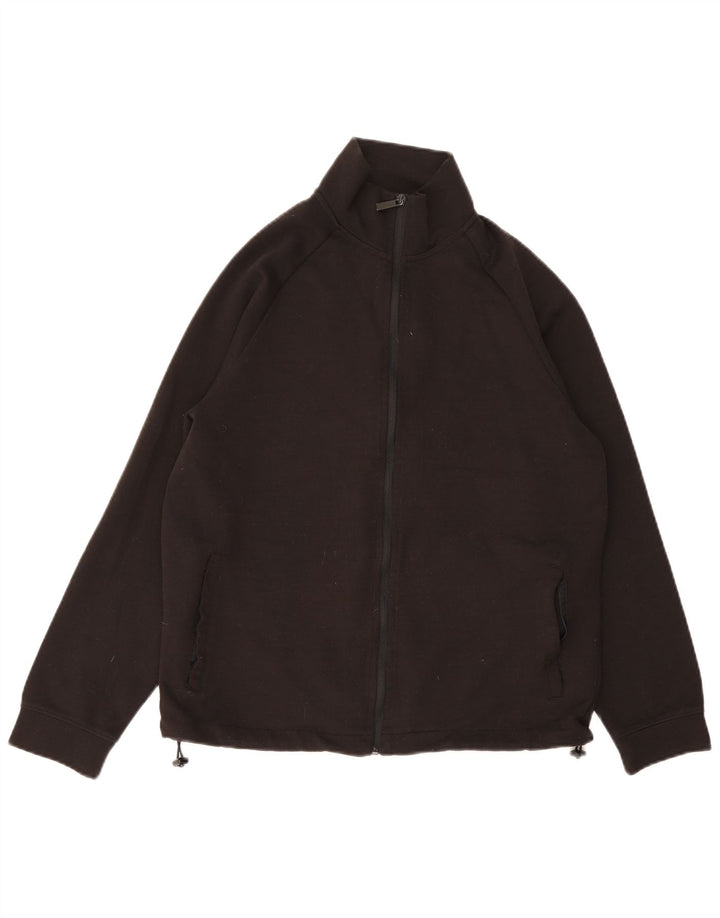 Zara Mujer Chándal Top Chaqueta UK 46 Grande Poliéster Negro