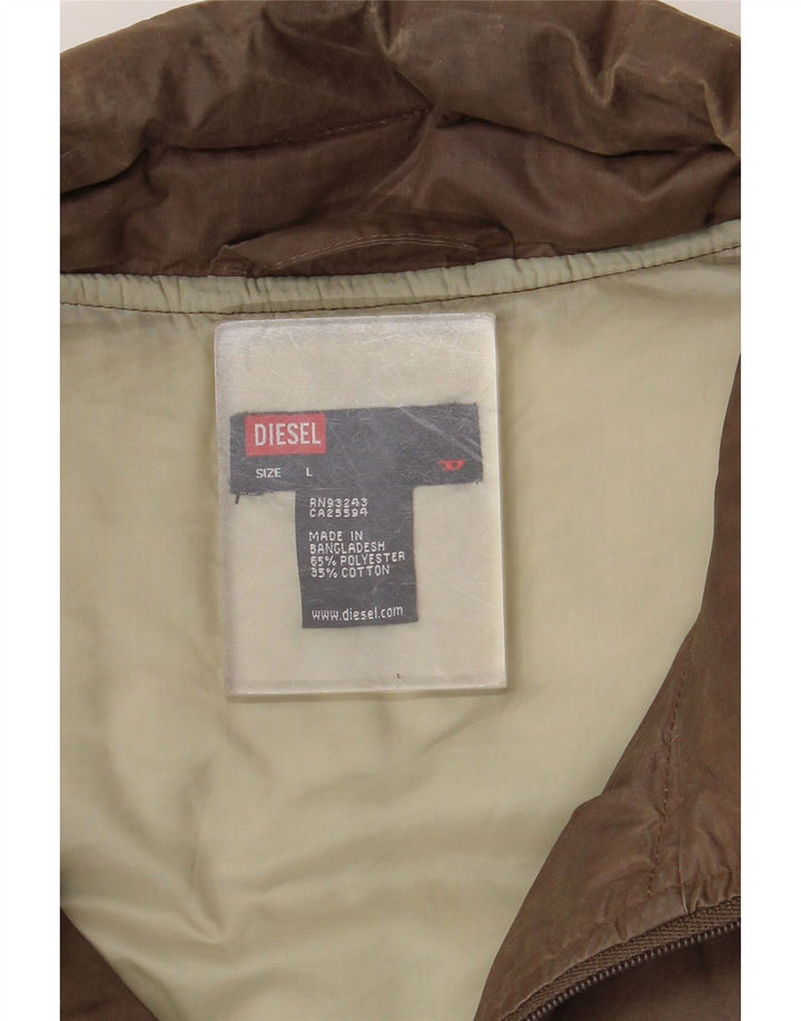 Chaleco acolchado Diesel para hombre UK 40 Large Marrón Poliéster