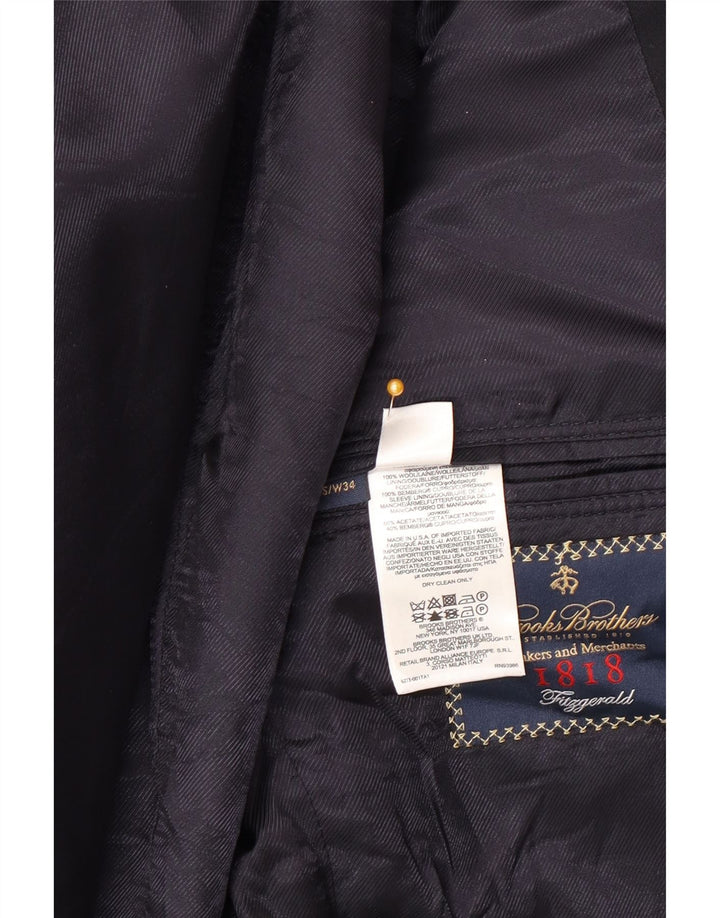 Brooks Brothers Chaqueta tipo blazer de 2 botones para hombre UK 40 Large Lana azul marino