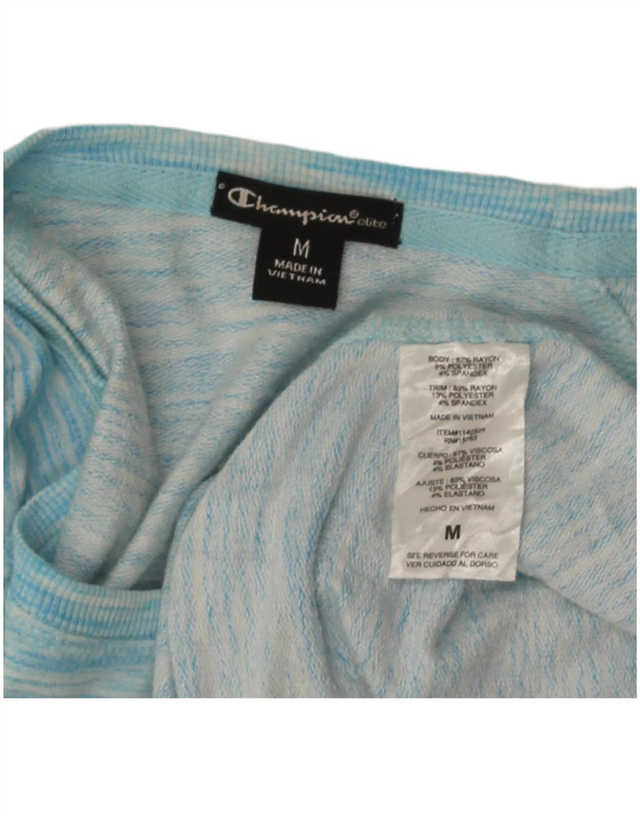 Champion Camiseta de manga larga para mujer UK 44 Rayón moteado azul medio