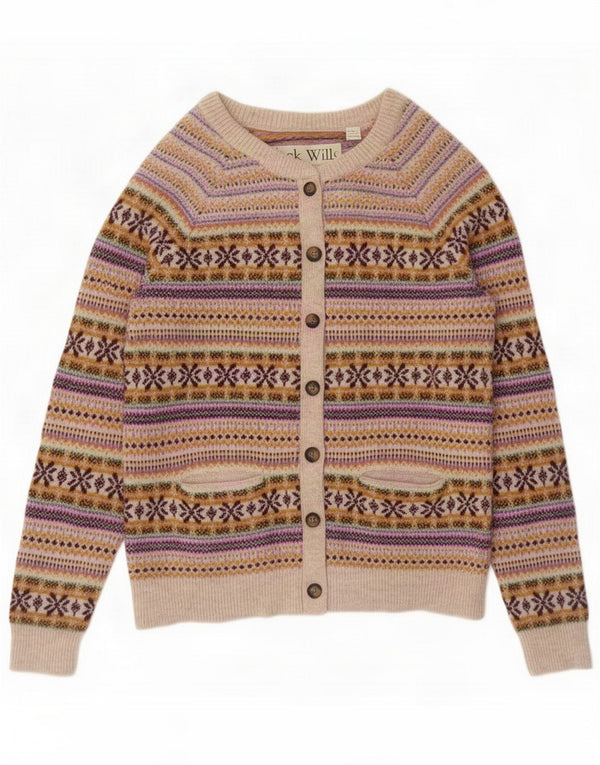 Chaqueta tipo cárdigan para mujer Jack Wills UK 42 Medium Multicolor Fair Isle