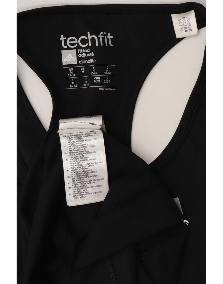 Adidas Mujer Climalite Chaleco Top UK 12/14 Medio Negro Poliéster