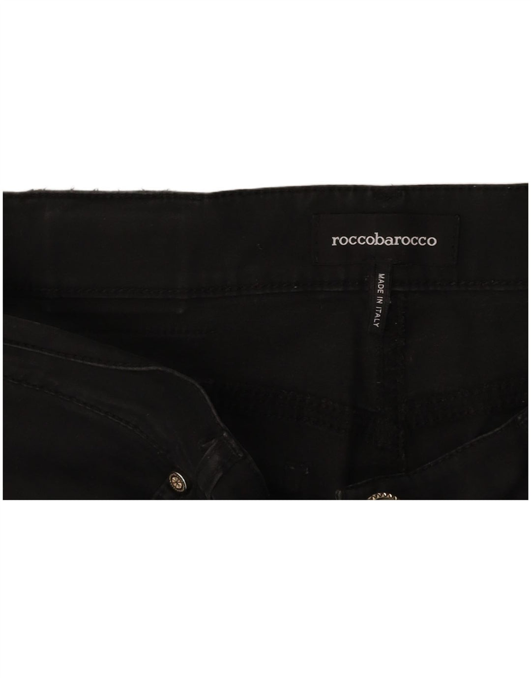 ROCCOBAROCCO Womens Tapered Cropped Trousers W34 L25 Black