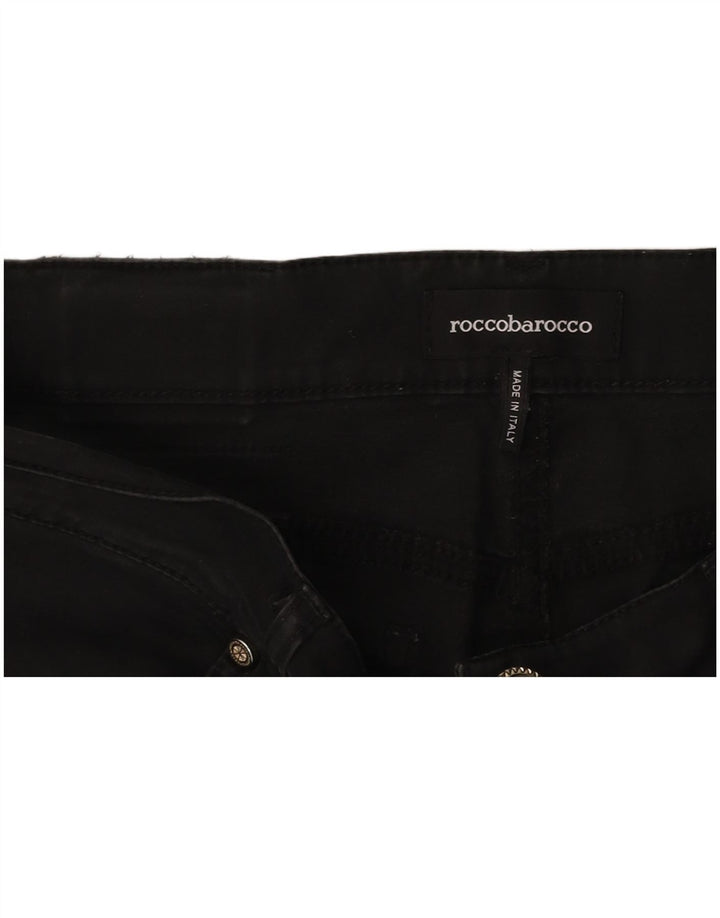 ROCCOBAROCCO Womens Tapered Cropped Trousers W34 L25 Black