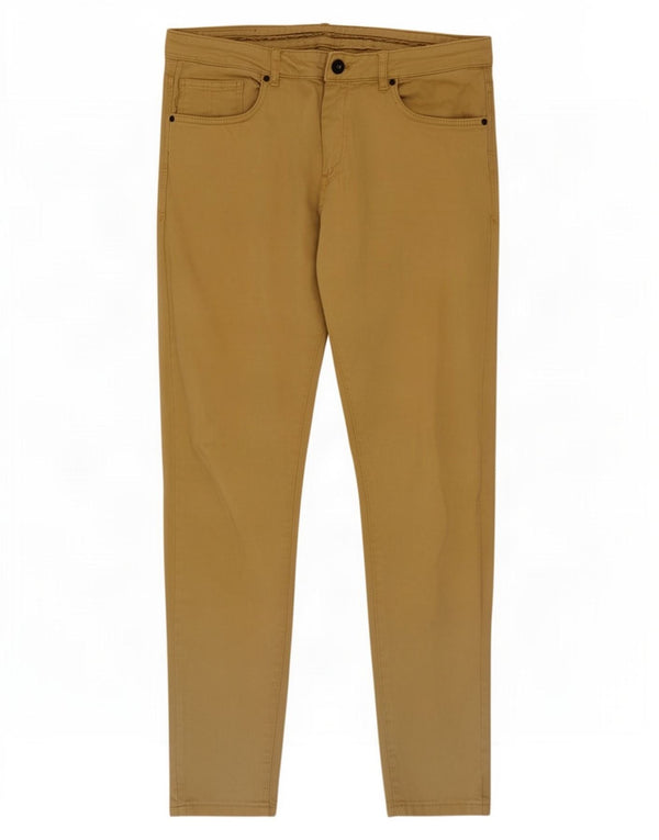 Zara Mens Slim Casual Pantalones EU 44 Large W34 L30 Algodón Beige