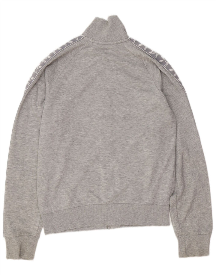 ADIDAS Chaqueta superior de chándal con gráfico extragrande para mujer UK 6 XS Algodón gris