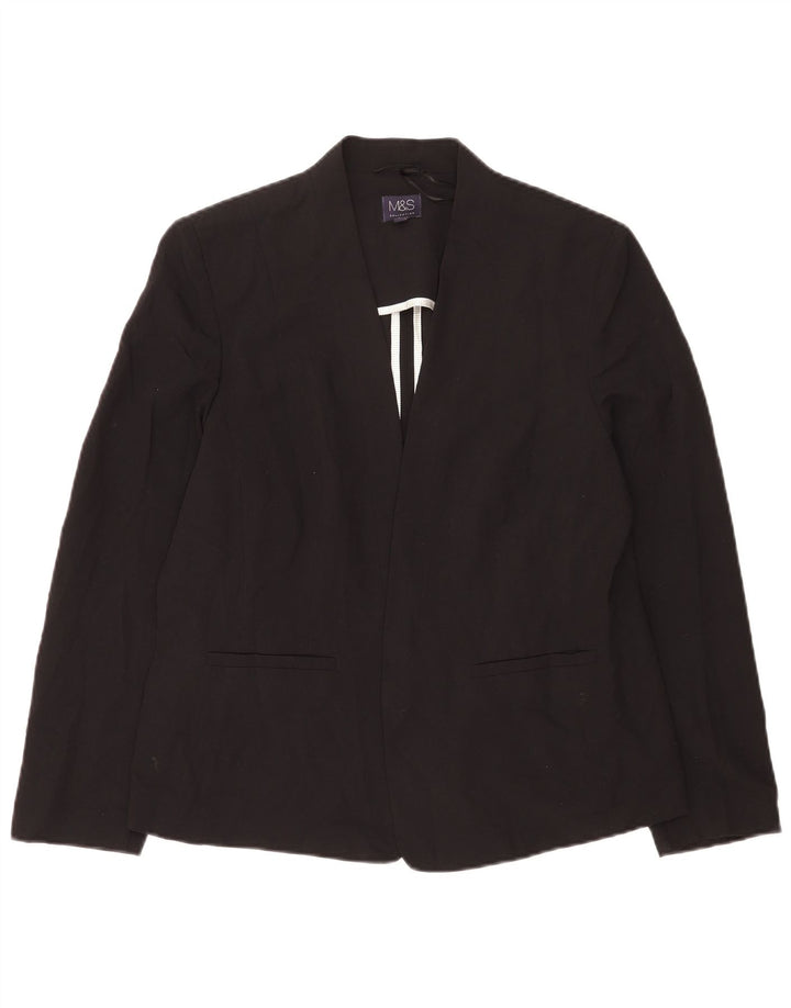 Marks & Spencer Chaqueta tipo blazer abierta para mujer UK 46 Grande Poliéster negro