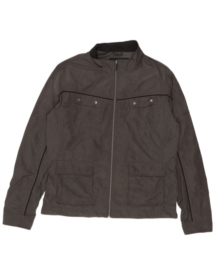 Calvin Klein Jeans Chaqueta utilitaria gráfica para hombre UK 38 Poliéster gris medio