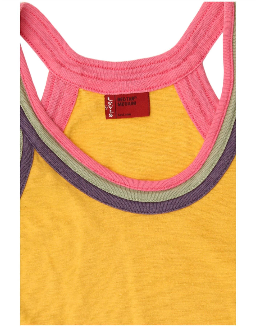 Levi's Top sin mangas gráfico para mujer UK 44 Amarillo medio