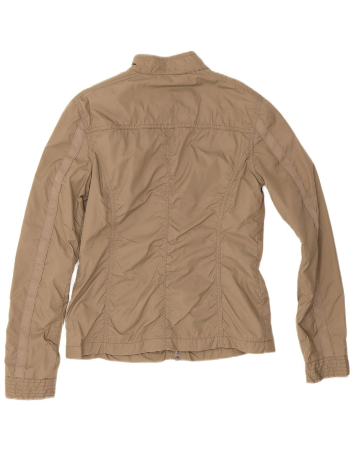 Tommy Hilfiger Chaqueta impermeable para mujer UK 10 Small Beige Nylon