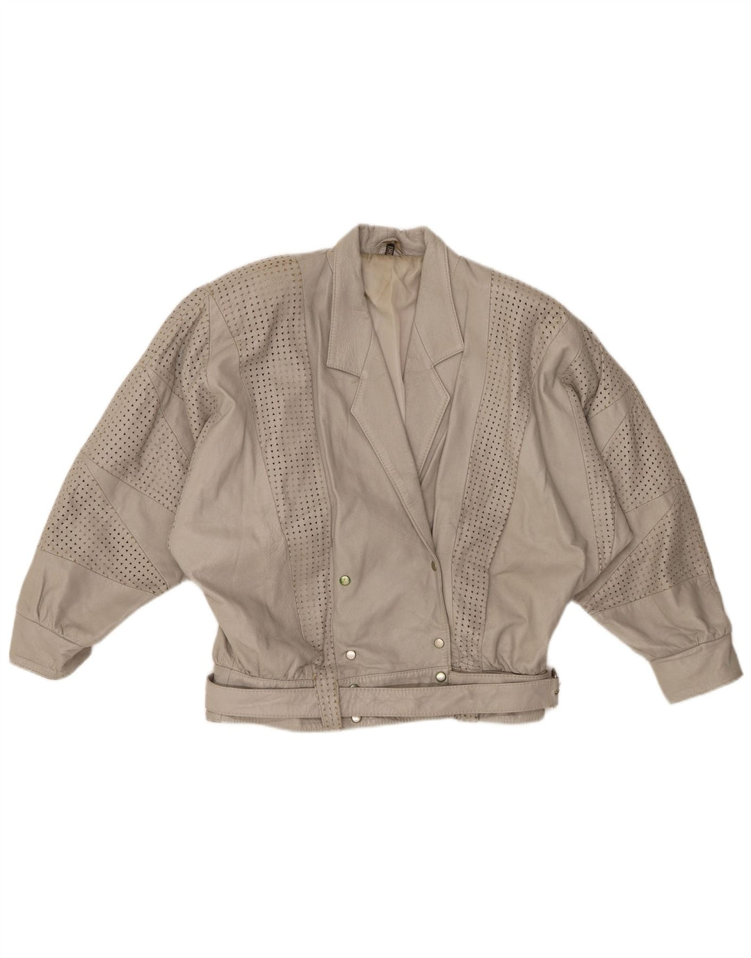 GABRIELLA BENELLI Chaqueta extragrande para mujer EU 36 Small Grey Leather