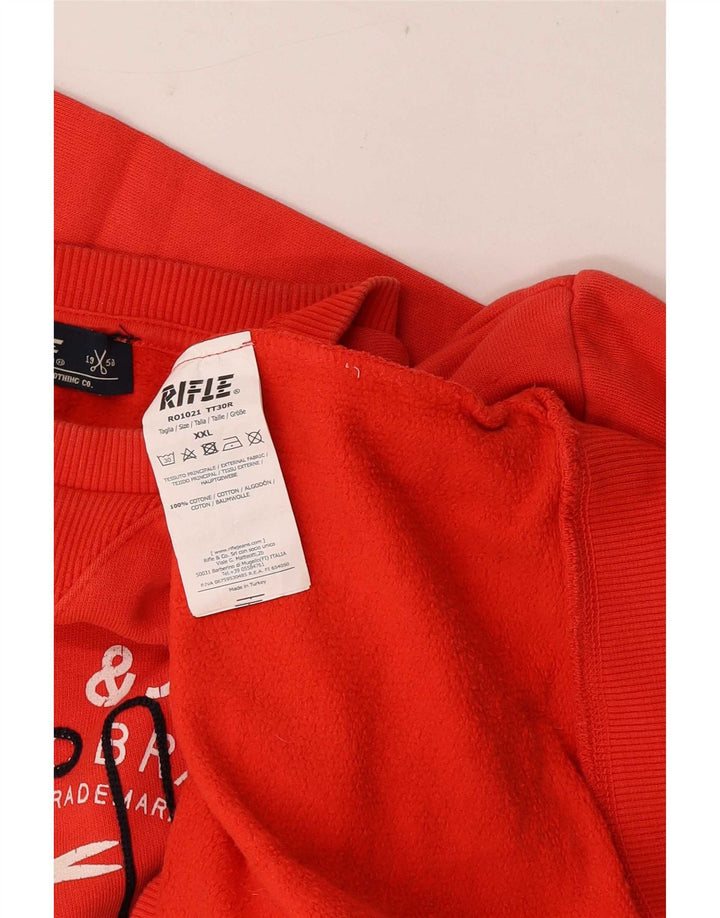 Rifle Sudadera gráfica para hombre Jumper 2XL Algodón rojo