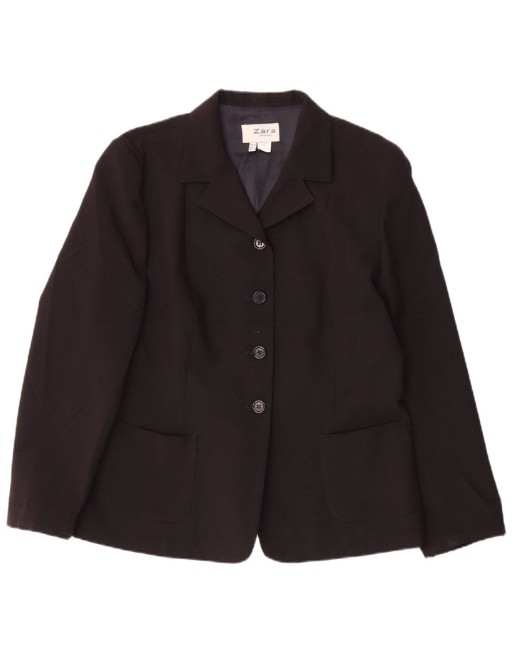 Zara Mujer Chaqueta Blazer De 4 Botones EU 44 XL Poliéster Negro