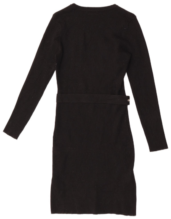 Vestido estilo jersey estilo militar de mujer de Lipsy UK 40 Small Black Polyamide