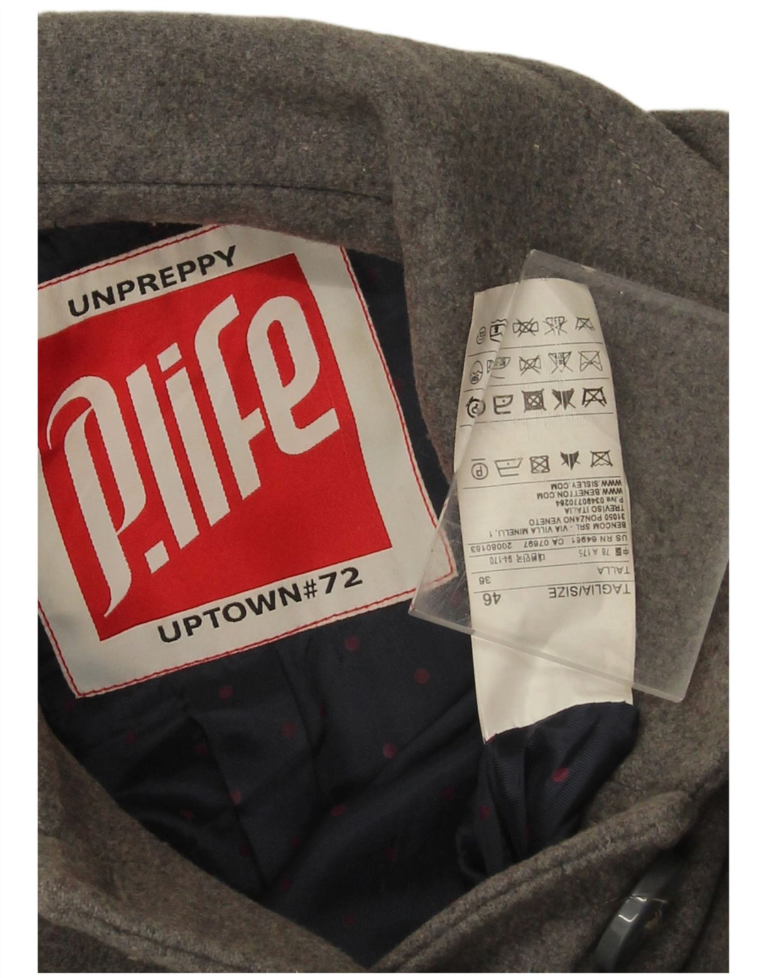 Abrigo Playlife Mujer IT 46 Grande Lana Gris