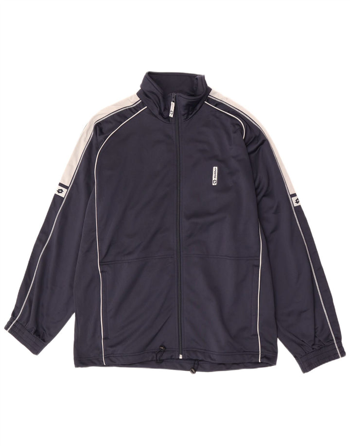 Lotto Hombre Chándal Top Chaqueta Grande Azul Marino Colorblock Poliéster