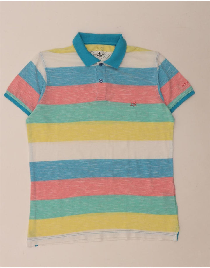 HARMONT & BLAINE Polo para hombre de algodón a rayas multicolor grande