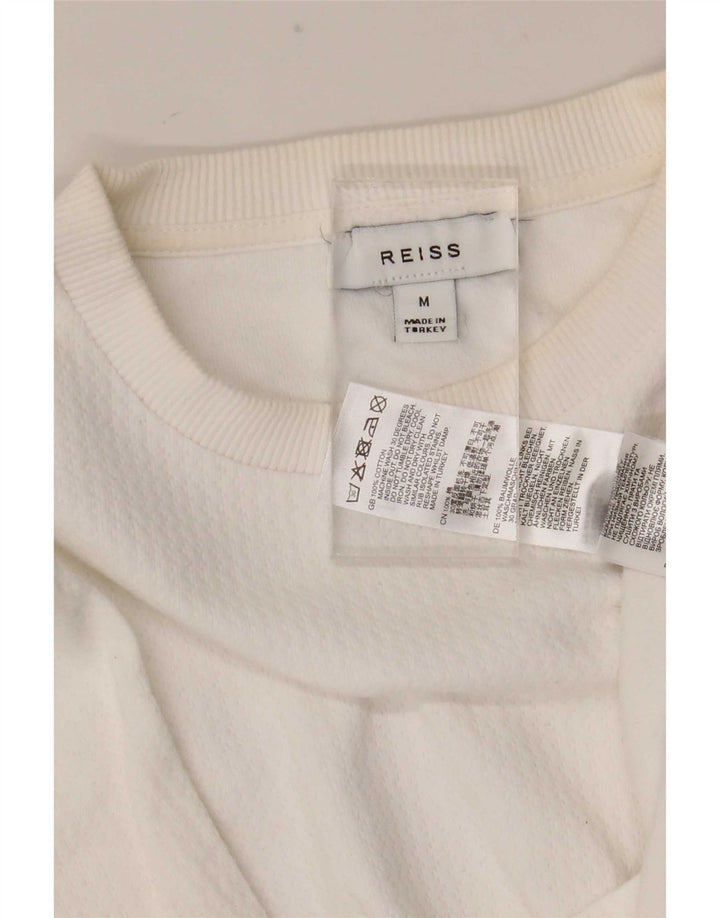 Camiseta Reiss Hombre Top Medium Blanco Algodón