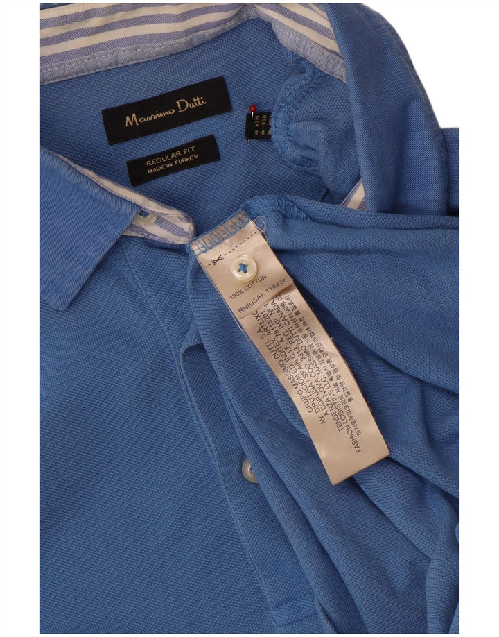 Massimo Dutti Hombre Polo Regular Fit Algodón Azul Medio
