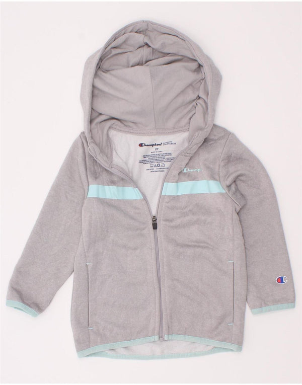 Champion Sudadera con capucha y cremallera para bebés de 18 a 24 meses, color gris