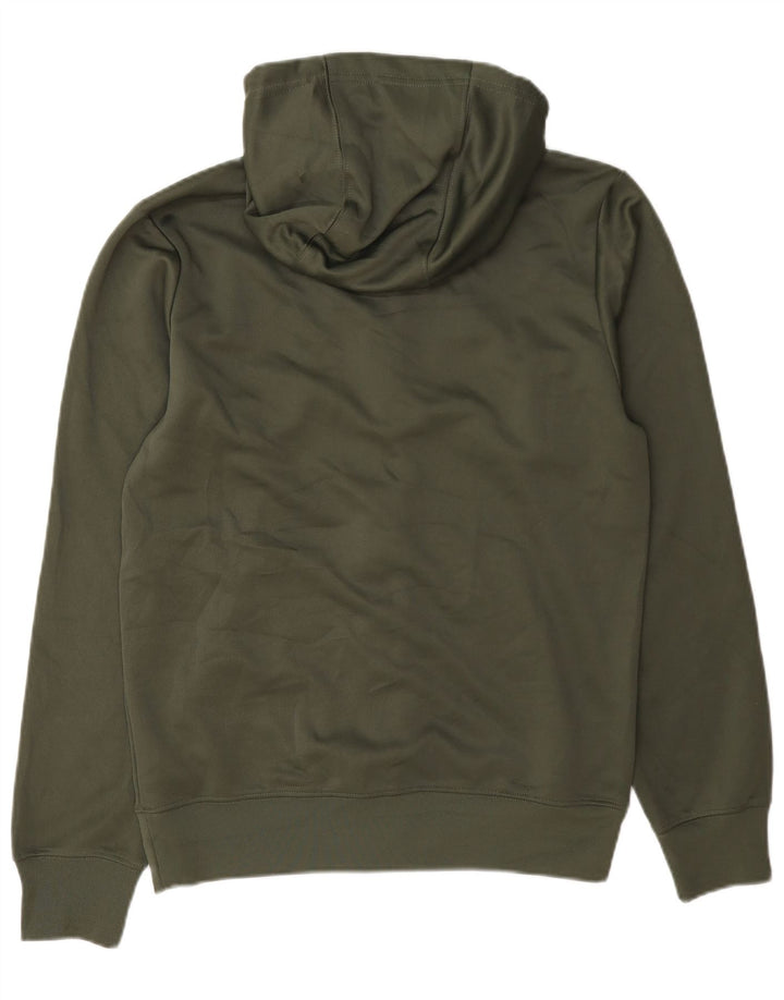 Nike Mens Zip Sudadera con capucha suéter pequeño verde poliéster
